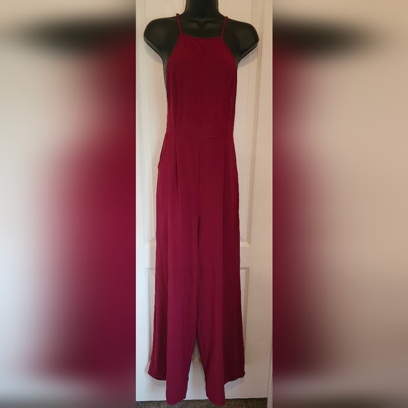 EUC Entro burgundy jumpsuit Size Small - Picture 1 of 4